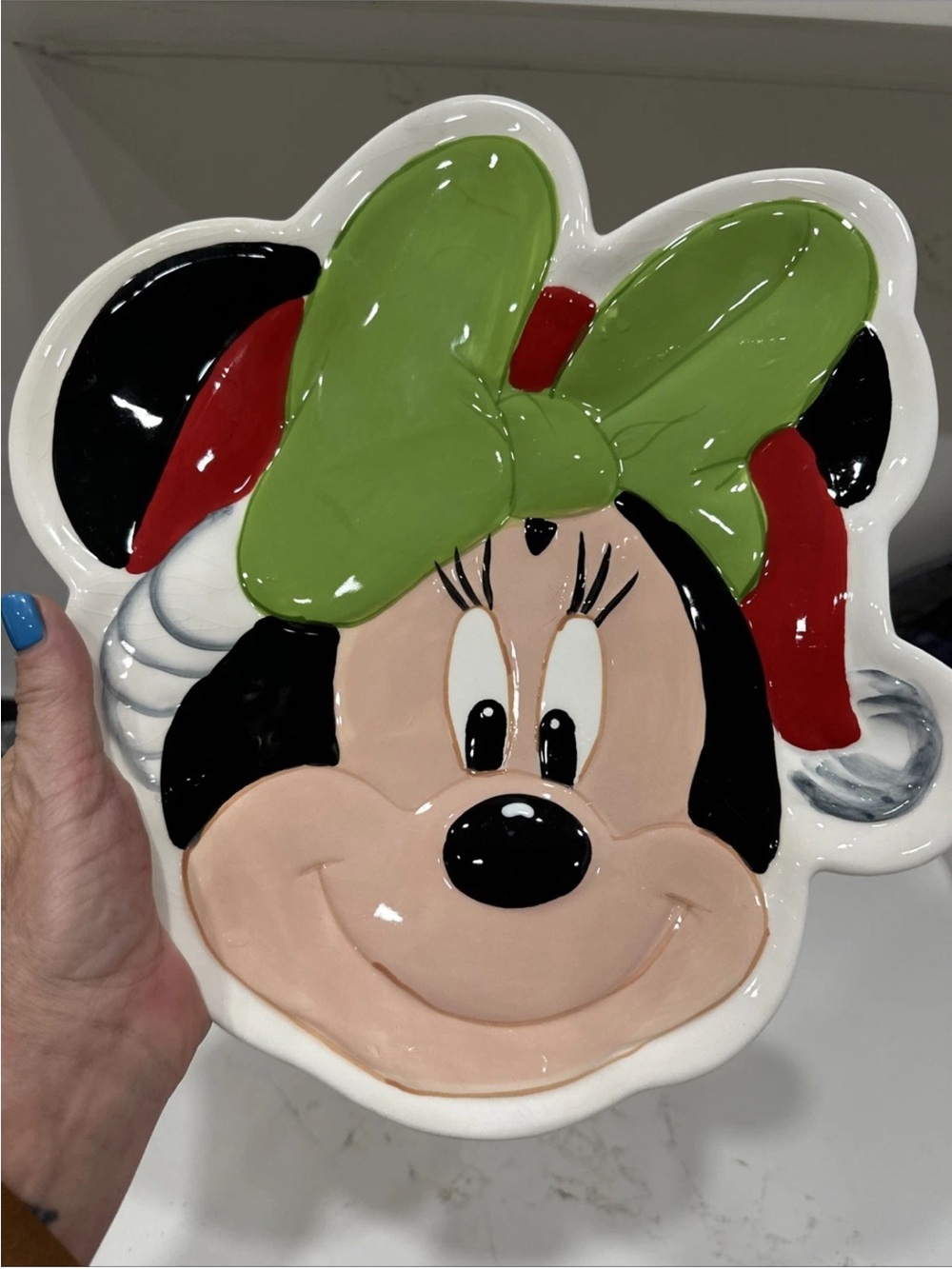 Christmas Disney Minnie Mouse Santa Christmas Cookie Ceramic Plate